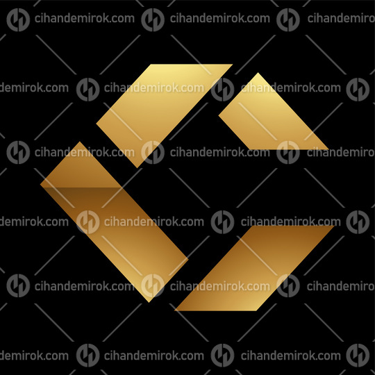 Golden Letter C Symbol on a Black Background - Icon 5