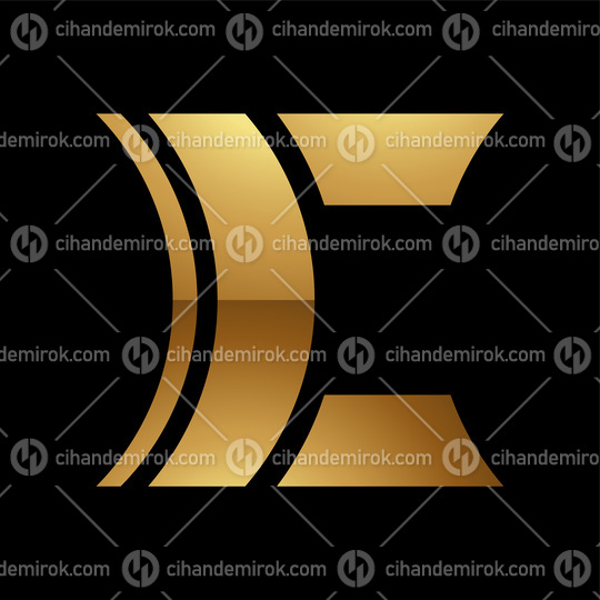 Golden Letter C Symbol on a Black Background - Icon 8