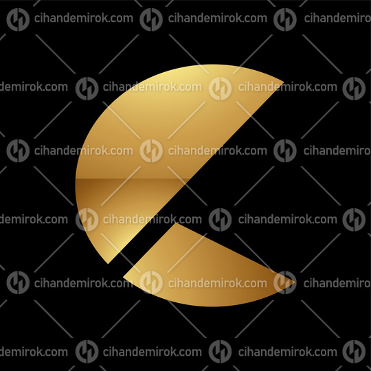 Golden Letter C Symbol on a Black Background - Icon 9