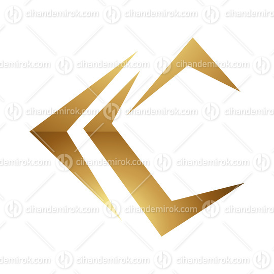 Golden Letter C Symbol on a White Background - Icon 4