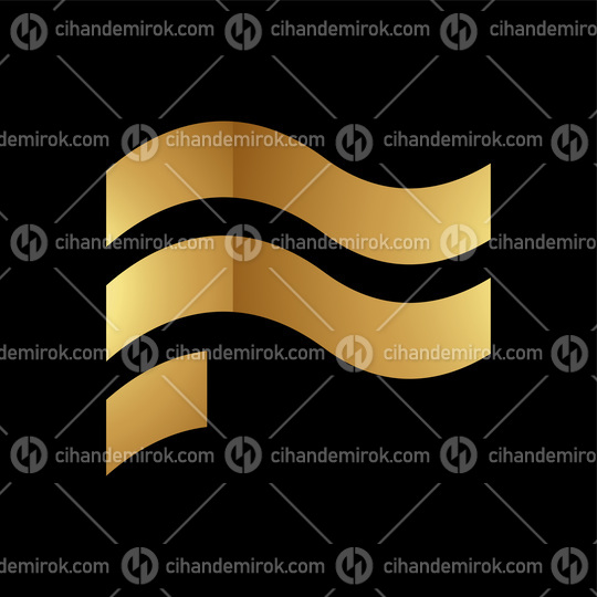 Golden Letter F Symbol on a Black Background - Icon 3