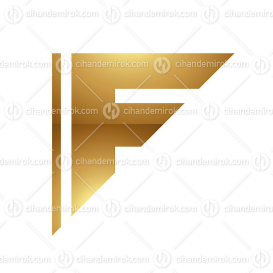 Golden Letter F Symbol on a White Background - Icon 2
