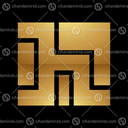 Golden Letter H Symbol on a Black Background - Icon 5