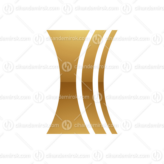 Golden Letter I Symbol on a White Background - Icon 3