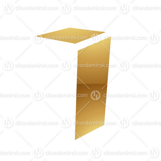 Golden Letter I Symbol on a White Background - Icon 4