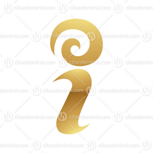 Golden Letter I Symbol on a White Background - Icon 5