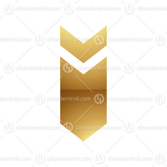 Golden Letter I Symbol on a White Background - Icon 6