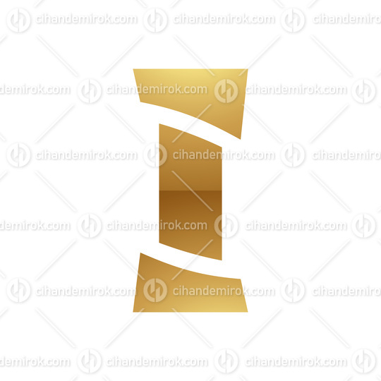 Golden Letter I Symbol on a White Background - Icon 8