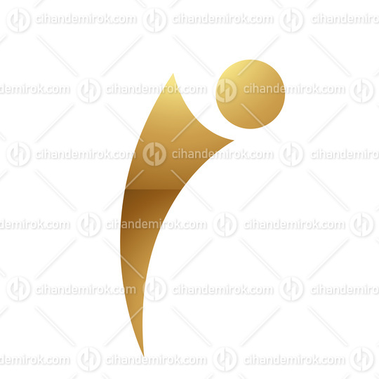 Golden Letter I Symbol on a White Background - Icon 9