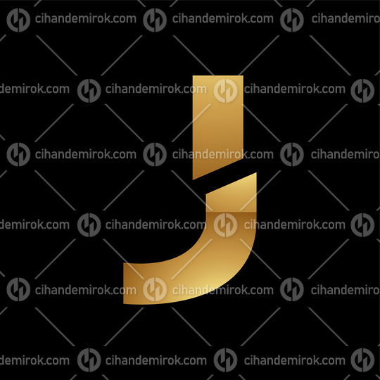 Golden Letter J Symbol on a Black Background - Icon 3