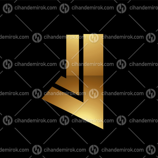 Golden Letter J Symbol on a Black Background - Icon 4