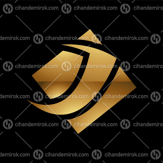 Golden Letter J Symbol on a Black Background - Icon 5