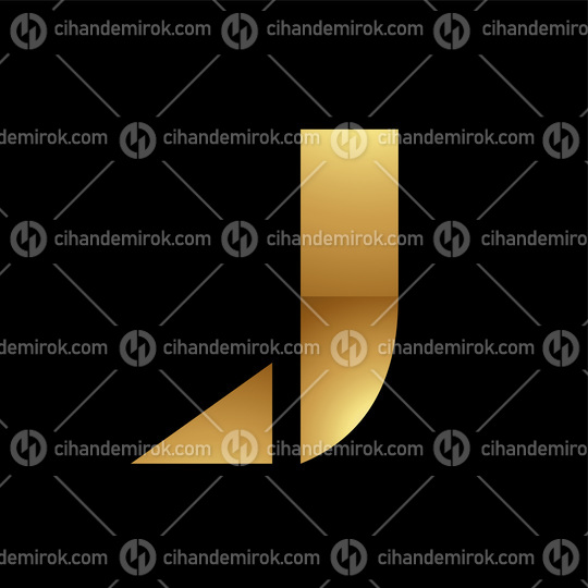 Golden Letter J Symbol on a Black Background - Icon 6