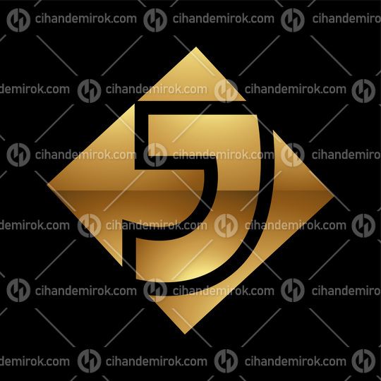 Golden Letter J Symbol on a Black Background - Icon 8