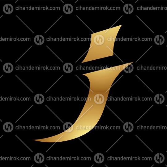 Golden Letter J Symbol on a Black Background - Icon 9