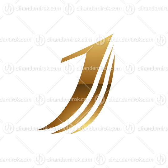 Golden Letter J Symbol on a White Background - Icon 1