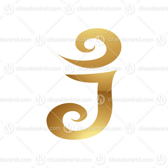 Golden Letter J Symbol on a White Background - Icon 7