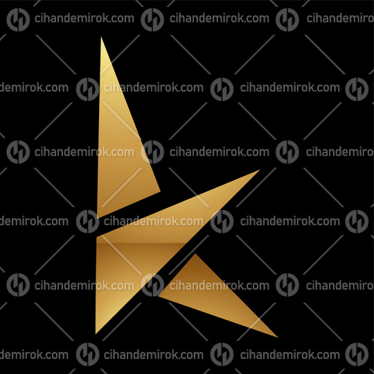 Golden Letter K Symbol on a Black Background - Icon 1