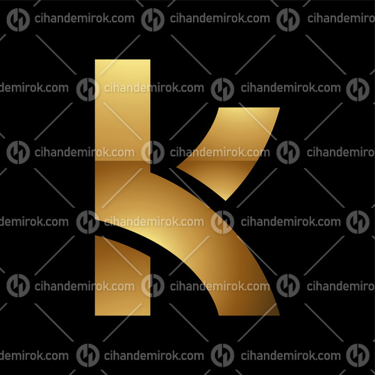 Golden Letter K Symbol on a Black Background - Icon 2