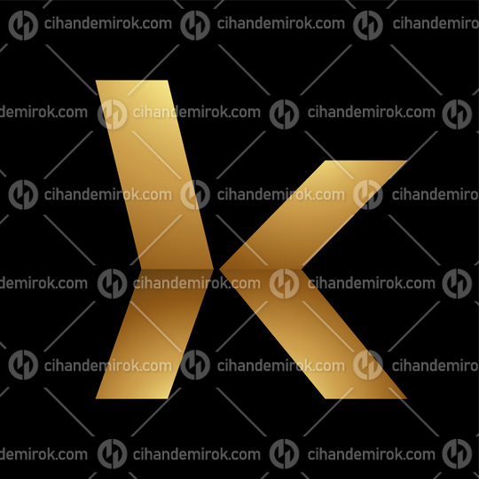 Golden Letter K Symbol on a Black Background - Icon 4