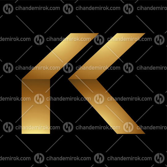 Golden Letter K Symbol on a Black Background - Icon 6