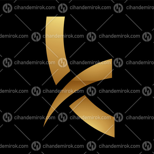 Golden Letter K Symbol on a Black Background - Icon 9