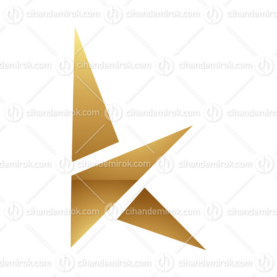 Golden Letter K Symbol on a White Background - Icon 1