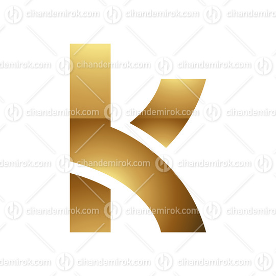 Golden Letter K Symbol on a White Background - Icon 2