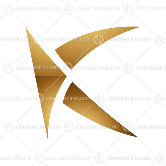 Golden Letter K Symbol on a White Background - Icon 3