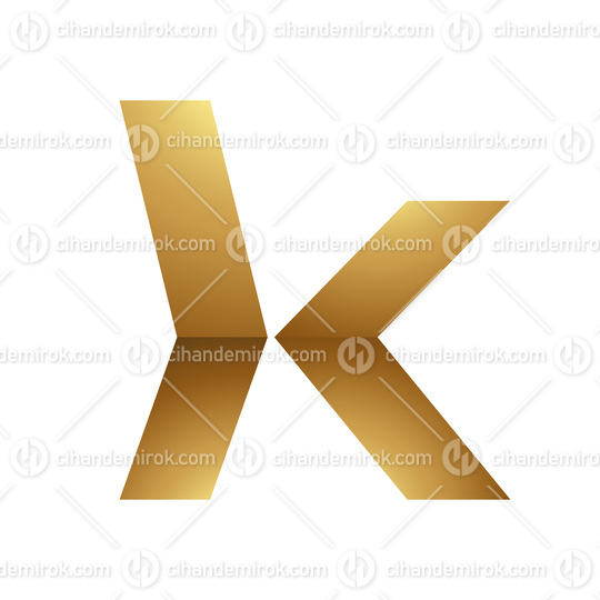 Golden Letter K Symbol on a White Background - Icon 4