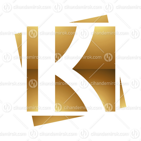 Golden Letter K Symbol on a White Background - Icon 5