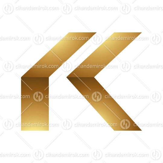 Golden Letter K Symbol on a White Background - Icon 6