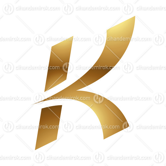 Golden Letter K Symbol on a White Background - Icon 7