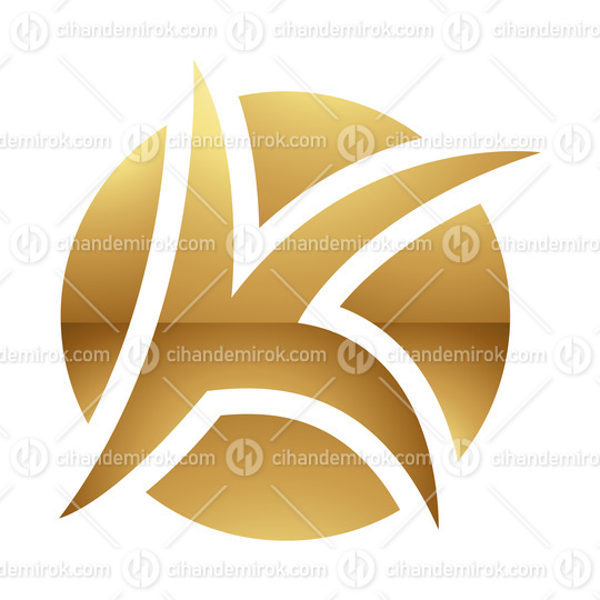 Golden Letter K Symbol on a White Background - Icon 8