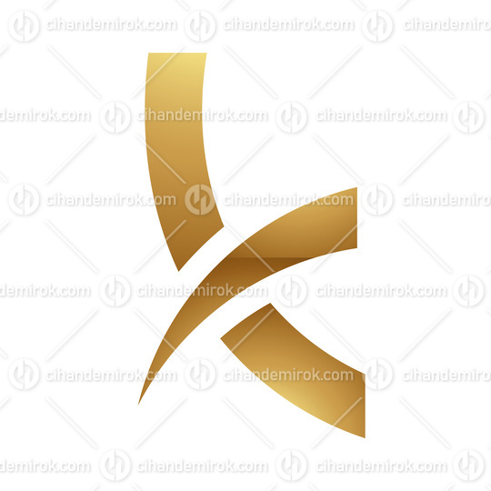 Golden Letter K Symbol on a White Background - Icon 9