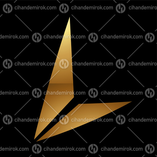 Golden Letter L Symbol on a Black Background - Icon 9