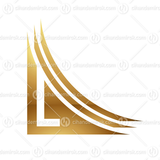 Golden Letter L Symbol on a White Background - Icon 1