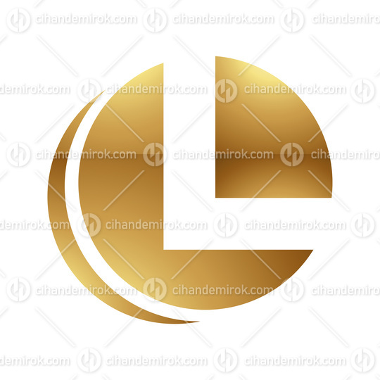 Golden Letter L Symbol on a White Background - Icon 2