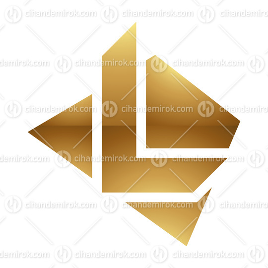 Golden Letter L Symbol on a White Background - Icon 3