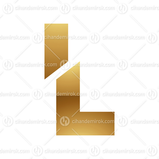 Golden Letter L Symbol on a White Background - Icon 4