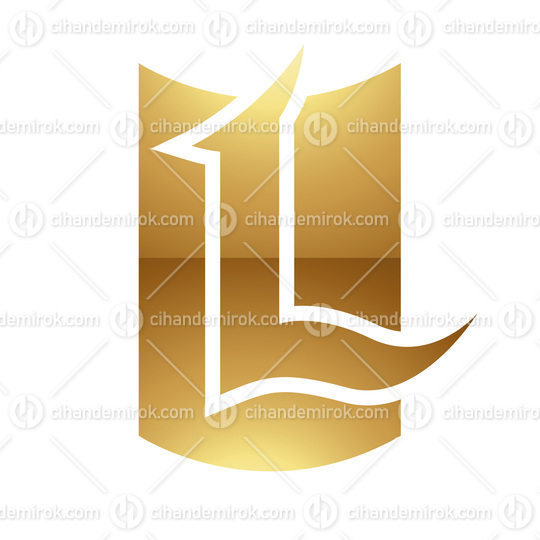 Golden Letter L Symbol on a White Background - Icon 5