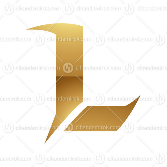 Golden Letter L Symbol on a White Background - Icon 6