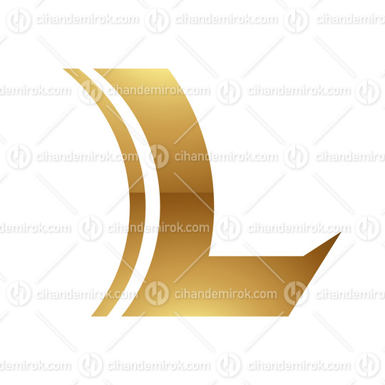 Golden Letter L Symbol on a White Background - Icon 7