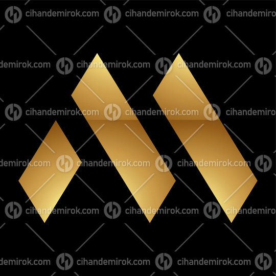 Golden Letter M Symbol on a Black Background - Icon 1