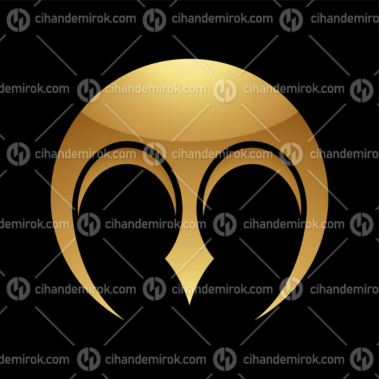 Golden Letter M Symbol on a Black Background - Icon 2