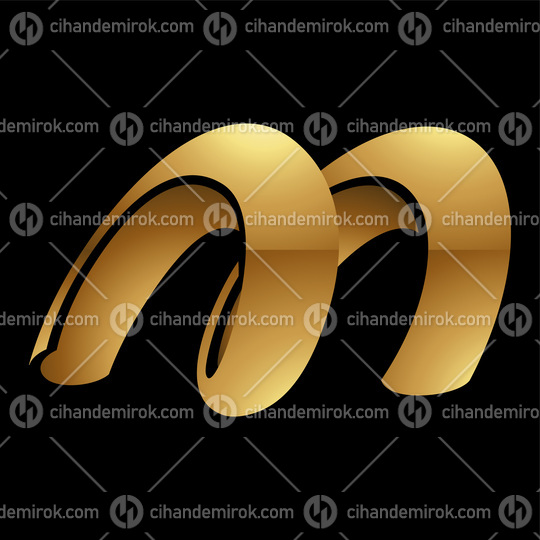 Golden Letter M Symbol on a Black Background - Icon 5