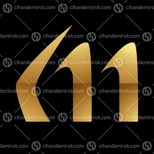 Golden Letter M Symbol on a Black Background - Icon 6