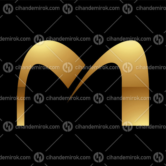 Golden Letter M Symbol on a Black Background - Icon 7