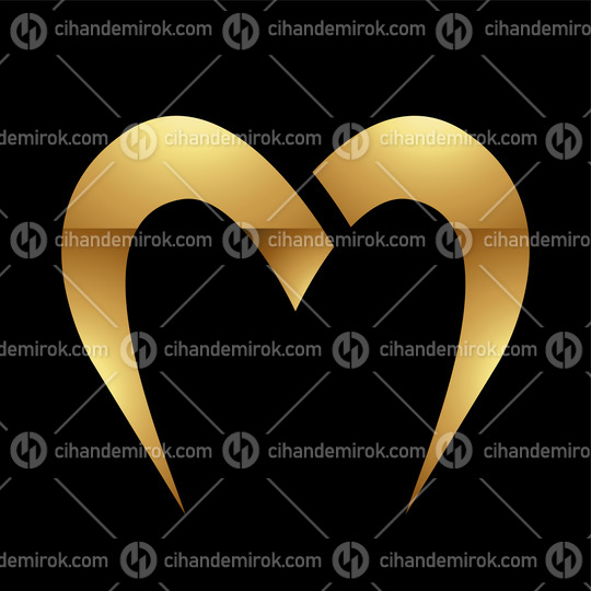 Golden Letter M Symbol on a Black Background - Icon 9