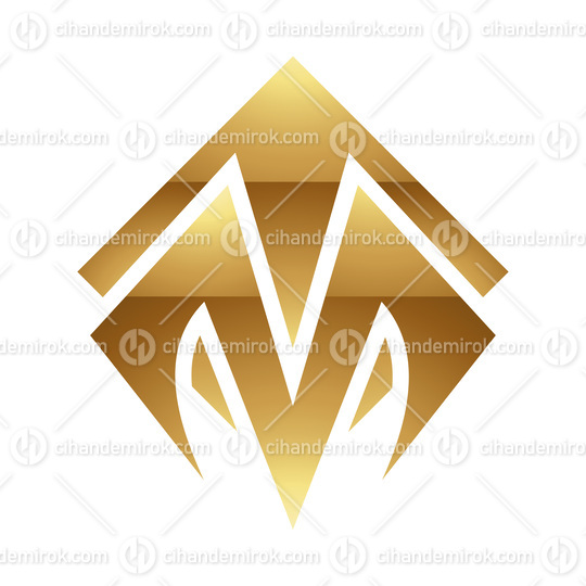 Golden Letter M Symbol on a White Background - Icon 3
